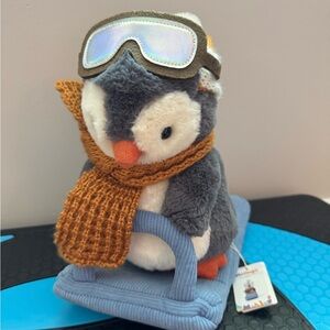 Plush Penguin with Scarf and Goggles